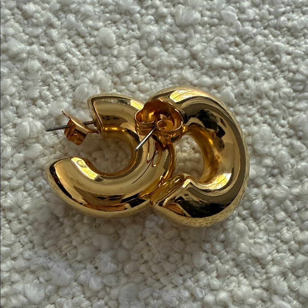 Brinker + Eliza Shiny Gold Hoop Earrings